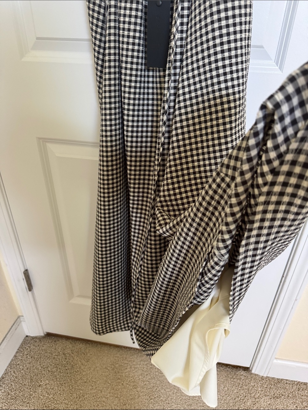 Gianni Bini Black & White Gingham Strappy Back Maxi Dress - Picture 9 of 12